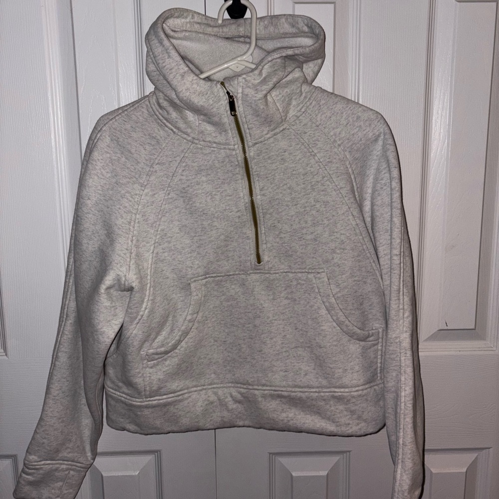 Fabletics grey pull over zip up hoodie